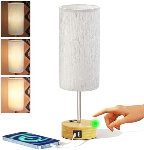 KPQ Small Bedside Lamp Touch Control Table La...