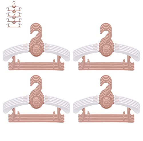 JSF Lot de 20 cintres pour Enfants - 28 cm à 36 cm Empilables - avec Crochets en Forme d'ours - Antidérapants - pour vêtements d'enfants et bébés - Peu encombrant - Rose Cover