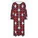 Women's Christmas Nightgown Zipper Front Loose Long Sleeve Nightshirt Split Side Pajamas Dress Sleepwear with Pockets