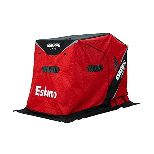 Eskimo Eskape™ 2400, Sled Shelter, Insulated, Red/Black, Two Person Bench Seat, 38200