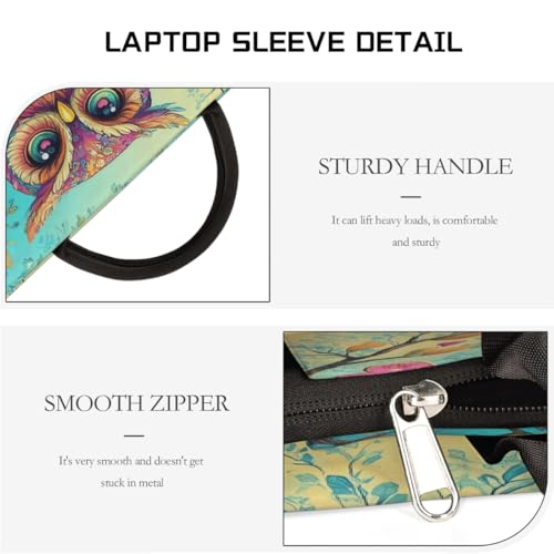 Funda para laptop 13.3 pulgadas con asas y bolsillos color búho miniatura 3