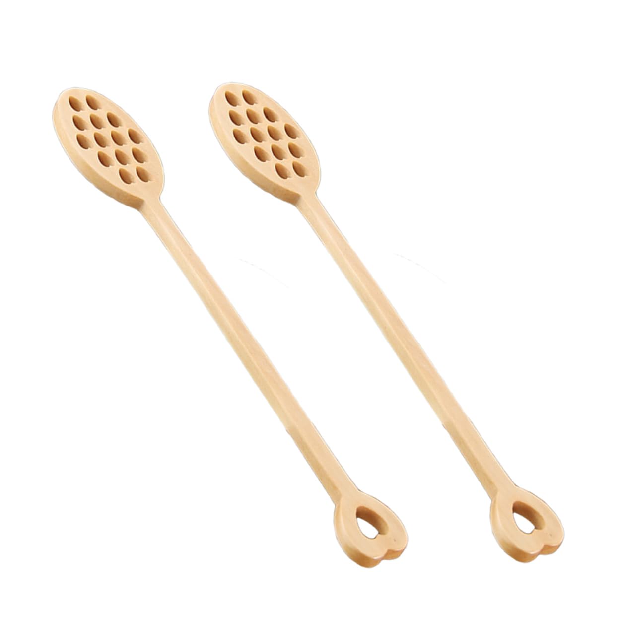 CONGARTENO Beech Wooden Stirring Spoon for Coffee Reusable Wooden Honey Stirrer Heart Shape Hollow-out Stick