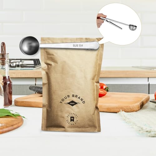 HAUSPROFI Edelstahl Messbecher und Löffel mit Messlineal, Scoop mit Clip, 4 Messbecher & 5 schmalgenaue Messlöffel & 1 Messlineal (Richtmaschine) & 1 scop mit clip, 11er-Set 5