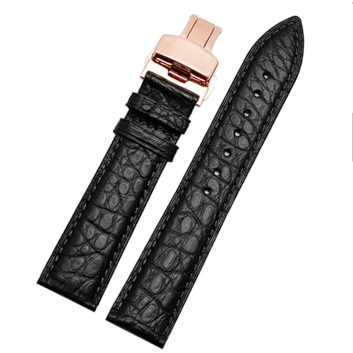 Bracelet de montre en cuir de crocodile haut de gamme avec boucle déployante