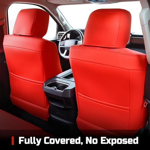 Image of Carlimeki Leather Seat Covers Custom Fit for Tundra 2022-2027 CrewMax