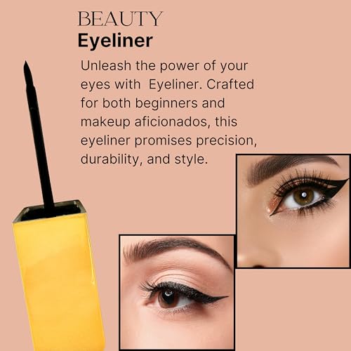Image of Miss Million Eyeliner | Waterproof, Long Stay Liquid Eyeliner | High Pigment Black | Soft Brush Tip for Flawless Finish | 10 ml