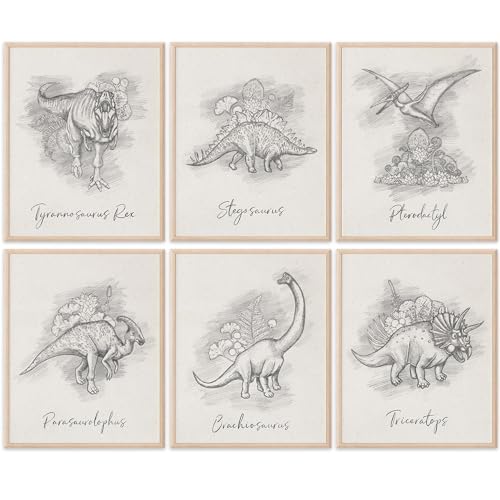 Dinosaur Sketchbook Set Art Prints (Set of 6) - 11x14s