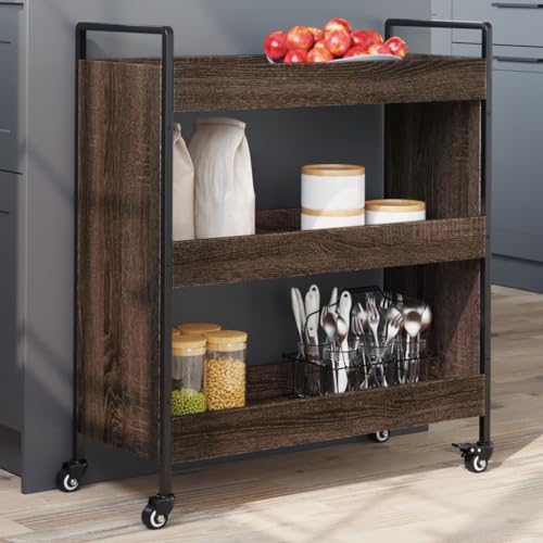 UJCHVHN Item-Kitchen - Carrito de cocina (madera de roble, 70 x 30 x 82 cm, carros de cocina y comedor)