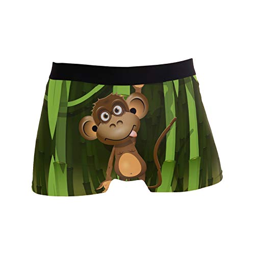 Linomo Calzoncillos bóxer de bambú para hombre, lindos animales, monos, calzoncillos de bambú Cover
