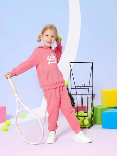 Image of Kid Toddler Girls Clothes Cartoon Pattern Print Sweatshirt Hoodie Sports Pants 2PC Girl Fall Winter Clothing Set