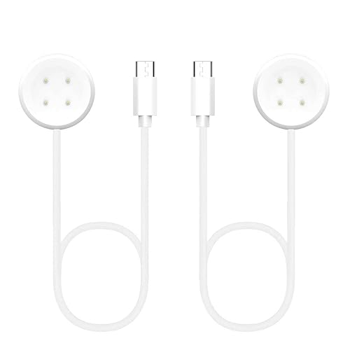 Paquete de 2 Cargador para Google Pixel Watch 32 y Fitbit SenseSense 2Versa 3Versa 4, soporte de carga rápida magnético USB C blanco (4 pines, 3.3