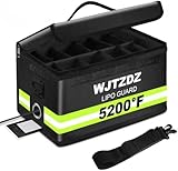 Lipo Fireproof Explosionproof Safe Bag-Large Capacity Storage Guard Pouch for Charging with Waterproof Zipper/Reflective Strip/Handle/Shoulder Strap-12 Cell Adjustable (12.6x6.7x6.7in)