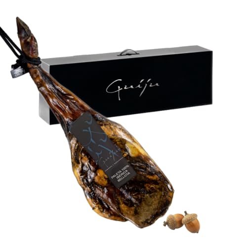 JAMBON IBÉRIQUE (PALETA PATA Negra) DE BELLOTA 100% RACE IBÉRIQUE 4 à 4,5 KG. MARQUE GUIJU. FABRIQUE DE GUIJUELO.