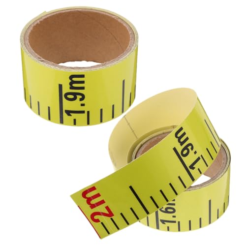 jojofuny Autocollants Adhésifs de Niveau D'eau pour Piscine et Tuyau, Échelle de Haute Précision en Pvc Jaune, Étanche, Pack de 2 Pièces, Accessoire pour Mesure Piscine