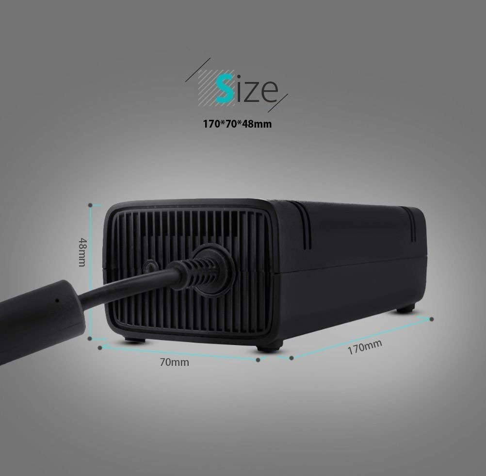 Link-e : Cavo, Caricatore di Rete, Alimentatore Compatibile con la Console Microsoft XBOX 360 Slim Version