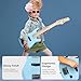WINZZ EGM100 30 Inches Real Kids Electric Guitar with Beginner Kit, Right Handed (Light Blue)