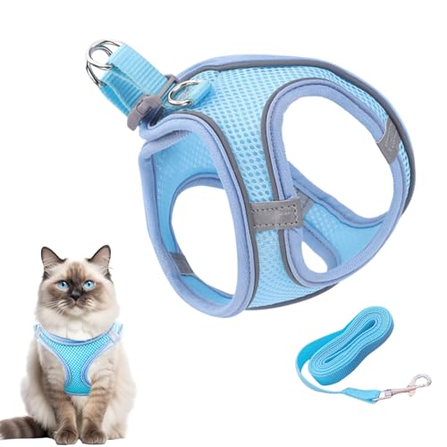 Pettorina Per Gatti,Set Imbracatura e Guinzaglio per Gatto | Taglie Piccola Media Grande per Escursionismo Addestramento Viaggio