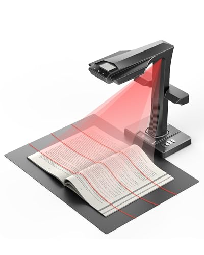 CZUR ET MAX Professional Book Scanner, 38MP Document Camera, Laser Curve-Flatten, USB High Speed...