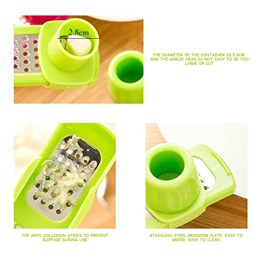 Kitchen Artifact Garlic Mill With Silicone Peeler, Cleaning Brush, Press, Cutter, Chopper - Stainless Steel - Image 3