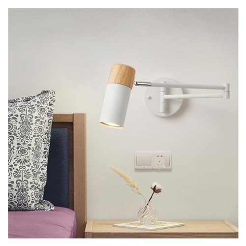 Applique murale LED à bascule télescopique design moderne noir pour chambre