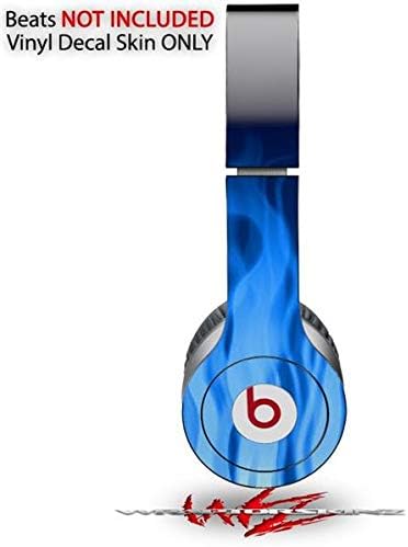 Skin Decal Wrap Works with Original Beats Solo HD Headphones Fire Blue Skin Only (Headphones NOT Included)