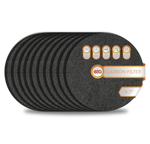 Premium Charcoal Activated Carbon Fiber Replacement Air Filter for Kitchen Compost Bin (10 Pack, Round 6.7")
