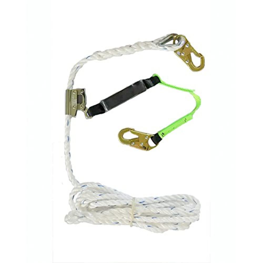 PeakWorks Fall Protection Roofer's Kit, Complete Safety Gear for Roofing with Universal Fit Harness, Rope Grab, 50' Vertical Lifeline and Roof Bracket, White/Green, OSHA & ANSI Compliant, V8257275: Tools & Home Improvement