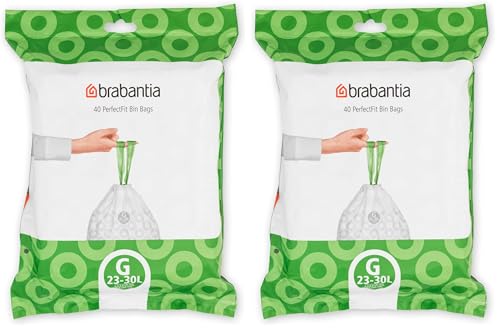 Brabantia Sacs Poubelle PerfectFit (Code G - 23L / 30L) Ultra Résistant, Poignées Coulissantes...