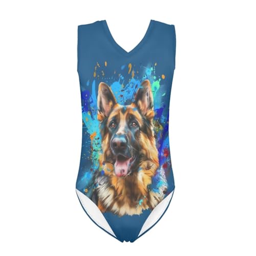 Image of Girls Bathing Suit Size 3-14 Swimsuits for Girls One-Piece Swimwear Summer V-Neck Sleeveless