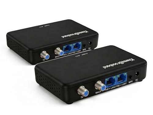 Image of KB-M3-04 MoCA 2.5 Network Adapter | Dual 2.5GbE Ports with PoE++ (90W /Port, 120W Total Budget) | Ethernet Over Coax for WiFi 7 APs, Gaming, and 4K Streaming | Plug & Play | 2-Pack