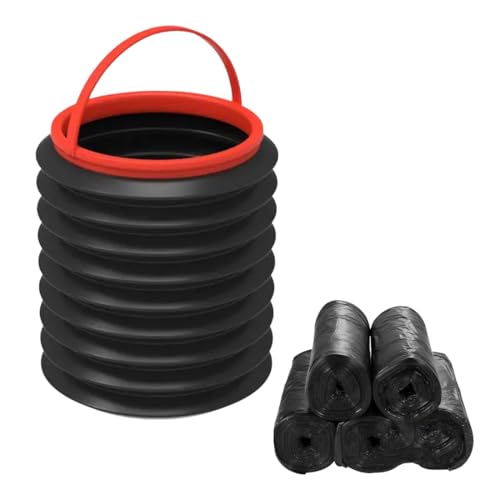 GGUFAY Cubo de Basura Coche,Accesorios Coche,Mini Bote de Basura Para Auto Con 5 Rollos de Bolsas de Basura, Bote de Basura Portátil Para Automóvil, Sellado de Mini Bote de Basura