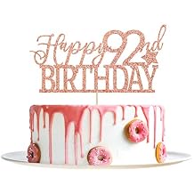 Rose Gold Glitter Happy 92nd Birthday Cake Topper - Hello 92 - Cheers to 92 Years Party Decoration
