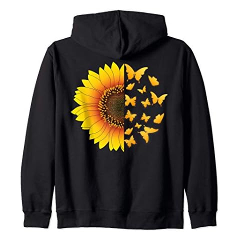 Hoodie Tournesol Papillons Funny Sunflower Cover