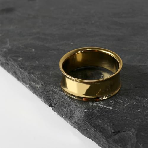 Treuheld® | 6mm Ohr Flesh Tunnel | Chirurgenstahl 316L in Gold | Dünn | Double Flared Ohrtunnel | Dünner Rand | hautfreundlich & antiallergen