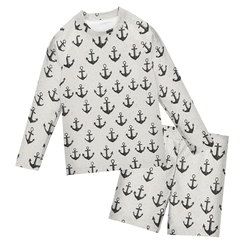 Anchor Baby Boys' Toddler Long Sleeved Rashguard Swim Bathing Suit Set B0404857