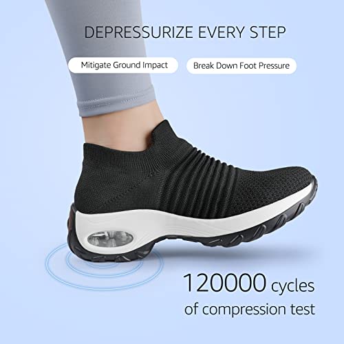 Image of HKR Women Walking Shoes Cushioned Slip On Sneakers