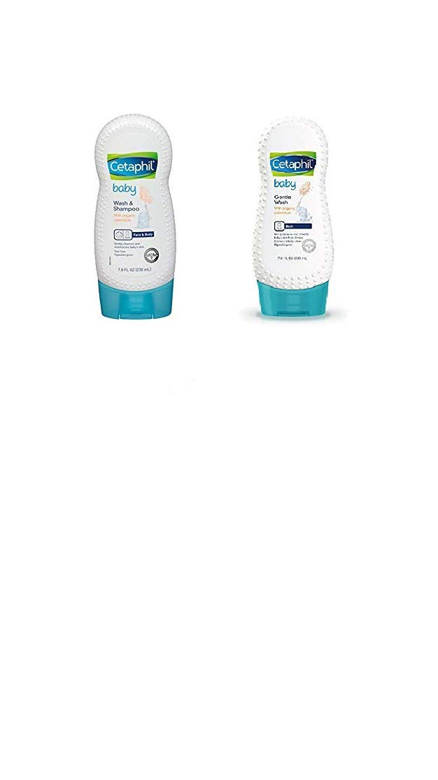 Cetaphil Wash And Shampoo With Organic Calendula, Combo Bundle With Cards