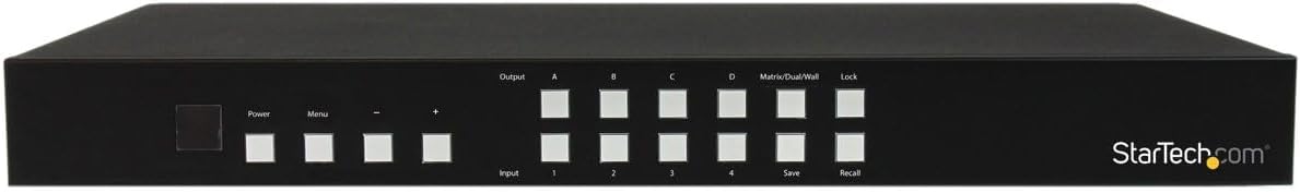 StarTech.com 4x4 HDMI Matrix Switch with Picture-and-Picture Multiviewer or Video Wall - 4x4 Matrix Switch with Video Combining, TAA (VS424HDPIP)