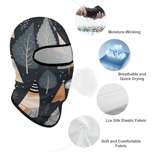 Balaclava Tribal Naranja para Hombres y Mujeres, Máscara Facial de Protección Solar Respirable con Cubierta Completa para Senderismo, Ciclismo, Correr y Conducir miniatura 3