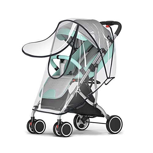 DZOZO Housse de pluie universelle pour poussette, landau, protection contre la pluie, le vent, la poussière, le landau, la poussière, la pluie, la poussière, le vent, la neige Cover