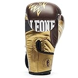 LEONE 1947 Boxing Gloves LEGIONARIVS Leather MMA Muay Thai Kick Boxing K1 Karate Training Punching Gloves (Black, 10oz)