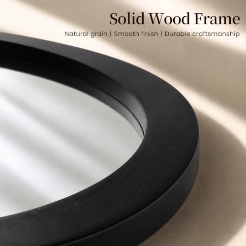 Image of Solid Wood Asymmetrical Irregular Framed Wall Mirror, 24 inchx36 inch