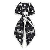 EXTREE Satin Scarf Mulberry Silk Printed Head Wrap Hair Band 7'' x 59''