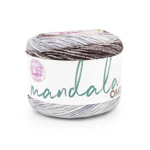 Image of Lion Brand Yarn, Mandala Ombre Variegated Yarn for Crocheting, Knitting, and Crafts, Transform, 1 Pack, Soft, Acrylic Fiber for Cozy Blankets, Worsted Weight Sweaters and Colorful Shawls