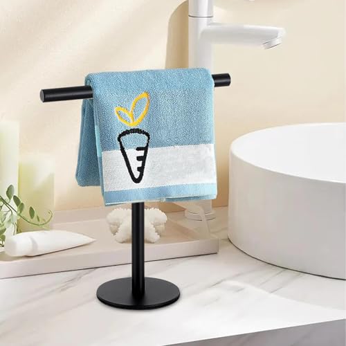 Barra de toalla de acero inoxidable con soporte vertical elegante 4