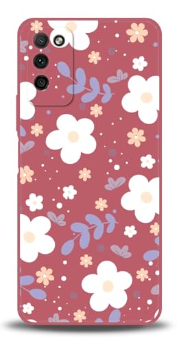 WUACYEAMING Compatible con Honor 30 Lite Case, Funda Silicona Premium Líquida Resistente Arañazos, Antihuellas Dactilares, Prueba Golpes Cover Carcasa de TPU-Flores y Hojas