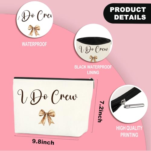 3PCS Luxury Wedding Emergency Kit: I Do Crew Makeup Bag with Waterproof Compartments, Bridesmaid Rescue Pouch for Makeup & Dress Repair3