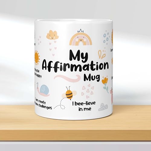 Image of My Affirmation Mug - 11oz Ceramic Coffee /Tea Cup with Positive Daily Affirmations, Motivational Gift for Positivity & Encouragement, Self-Care & Personal Growth
