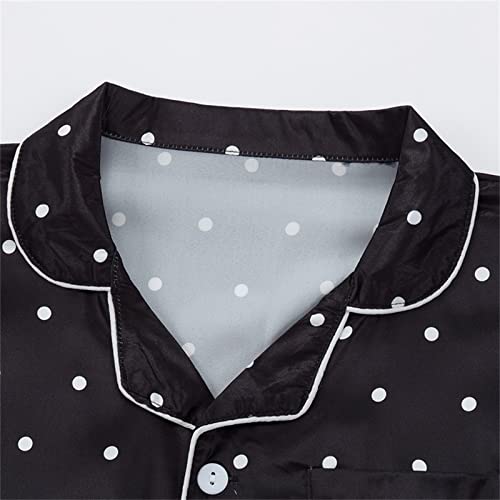 Boys Girls Satin 𝐏a𝐣amas Set Silk Button-Down 𝐒lee𝐩wear Short Sleeve Shirt & Long Pants Kids Pattern 𝐍𝐢ghtwear 𝐏𝐣s3