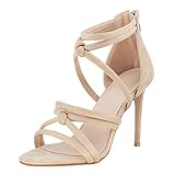 Summer Nude High Heels Ankle Strap Sandals